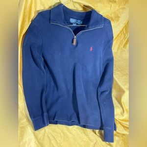 Polo Ralph Lauren quarter zip pullover great construction blue size small
